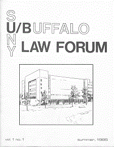 UB Law Forum cover volume 1, number 1