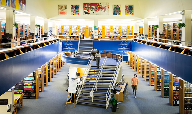 Photo of students in library